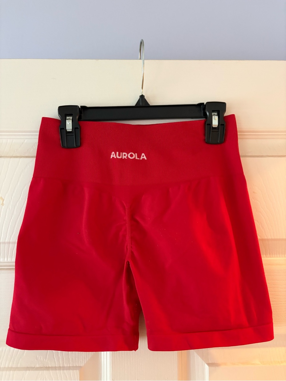 Aurola Red Seamless Bike Shorts with Supportive Waistband